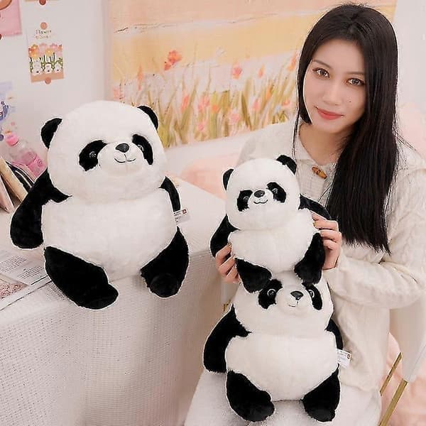 Panda docka plyschleksaker söt knubbig tygdocka kudde presentdocka för barn