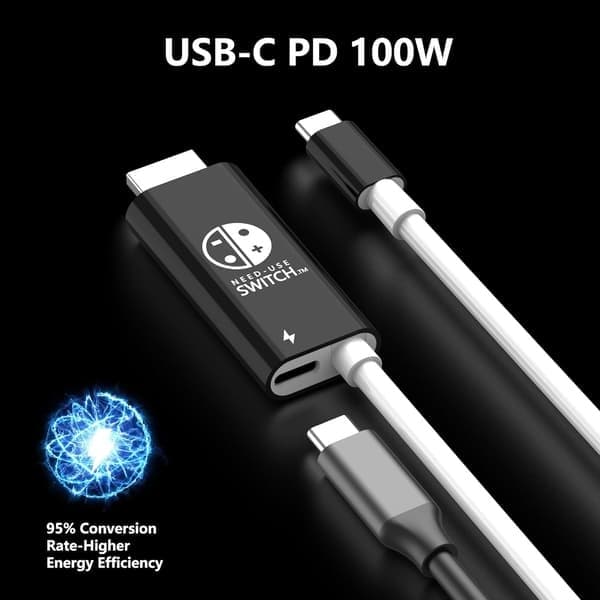USB C till HDMI-kabel för Nintendo Switch/OLED, 3 i 1-kabel med