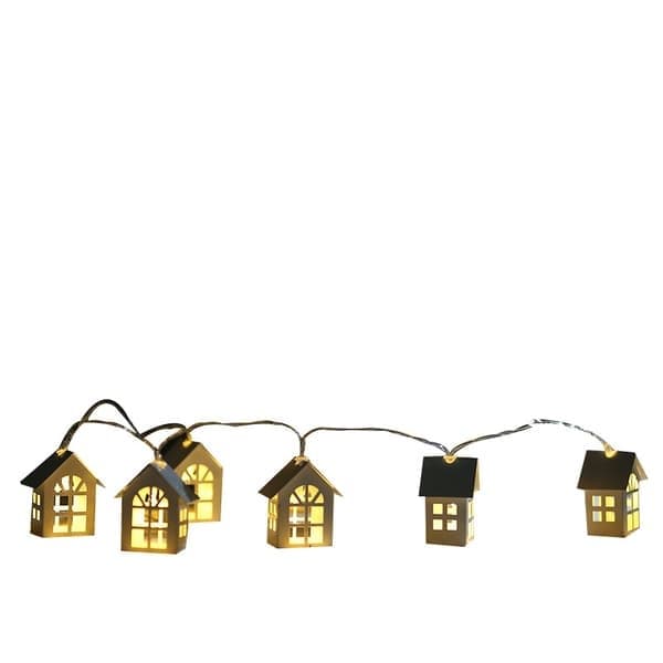10 LED Ljusslinga Trähus Stugor Jul Batteridriven Varmvit [Energiklass A+]