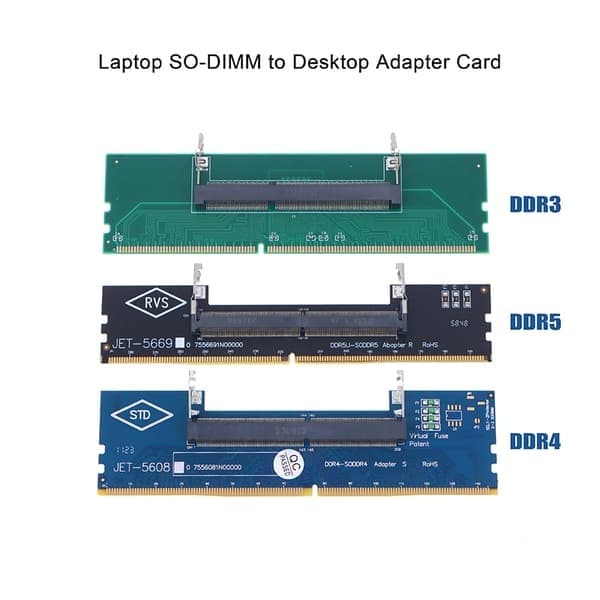 DDR3 DDR4 DDR5 Laptop SO-DIMM till skrivbordsadapter DDR3