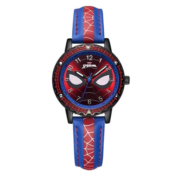 Spiderman Lysende Ur Vandtæt Analog Ur Børnefødselsdagsgave Blue to red band