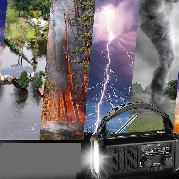 Uppgraderad 20000mAh Nödväderradio FM/AM/ Grön