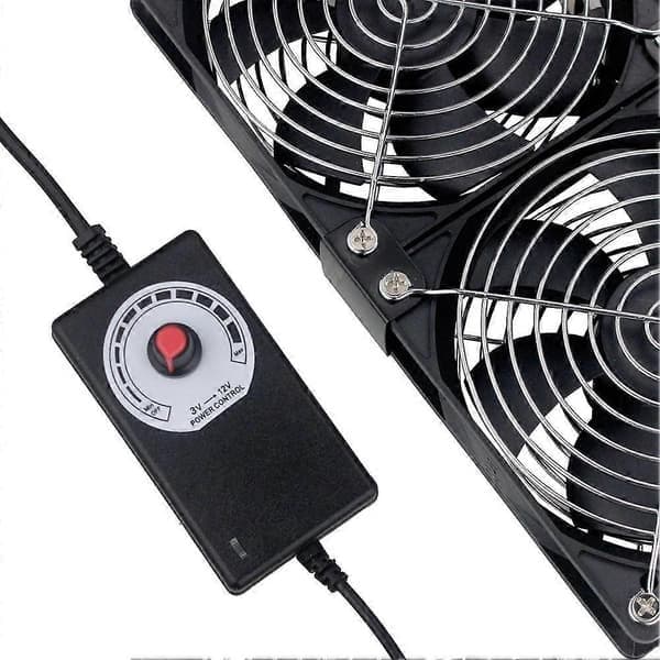 3x120mm Datorfläkt med AC 100V-240V Hastighetskontroll för Chassikylning Server Arbetsstationskylning EU-kontakt