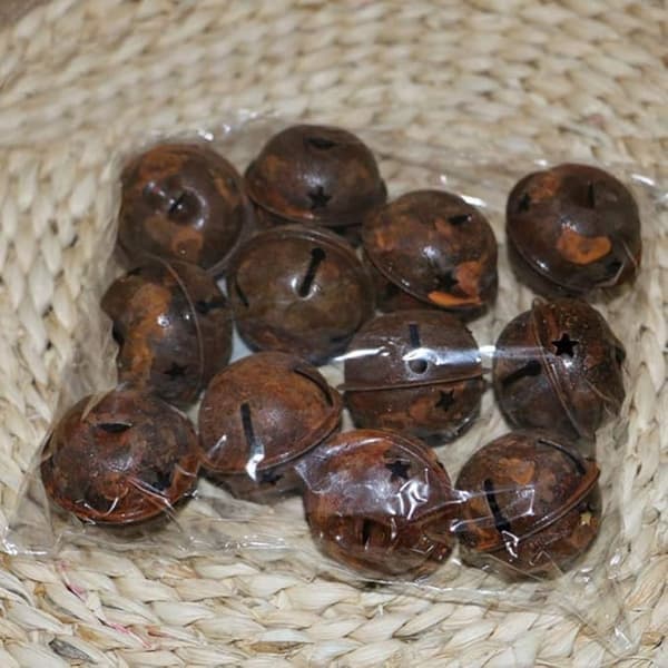 Sæt med 24 klokker til julepynt - 30 mm - Rust - DIY - Jul