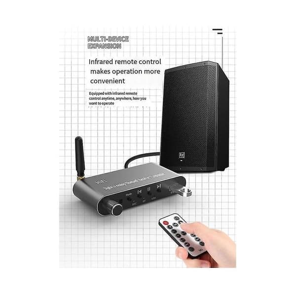 Bluetooth 5.1 mottaker sender lydkonverterer U-disk avspilling koaksial/optisk til 3,5 mm Aux R/L DAC-konverterer for TV MP3