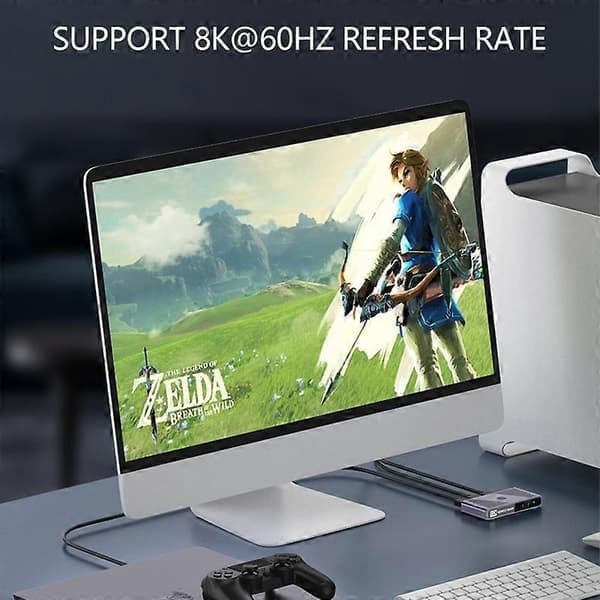 Q802 8K HD Video Splitter HDR 2 In 1 Out Mirror Screens Video Transmission Adapter