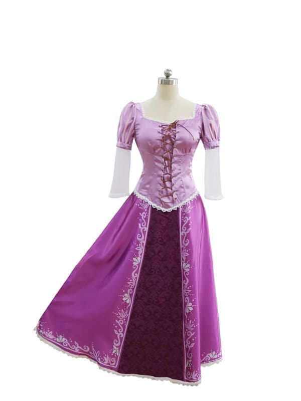 Rapunzel Prinsessklänning Dam Cosplay Kostym Karnevalsfestklänning Kläder NY {KDO} L