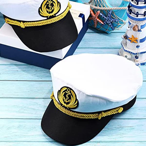 Yachtkaptenshatt Sjömanskaptensdräkt Herr Sjömansmössa Mössa Marinmössa