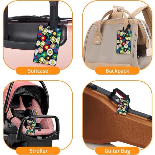 Bagagebrickor 2-pack, Bagagebrickor Resväska ID-brickor Visitkortshållare/Rese-ID Bagagebricka (Solros)