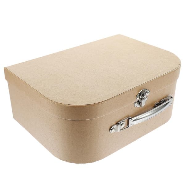 Papperspresentförpackning, Multifunktionell Smyckesförvaringsväska, Bröllopspresentförpackning (25.50X19.00X10.00CM, Ljusbrun)