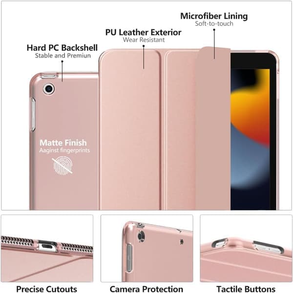 iPad 10.2 iPad 9. generation / iPad 8. generation / iPad 7. generation 2019 Ultratyndt stativ Hårdt cover Smart etui til iPad 10.2 tommer