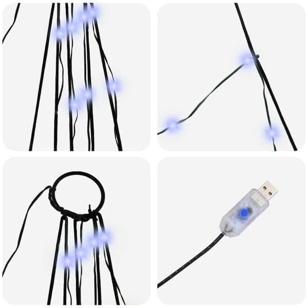 LED-joulukuusi maapiikeillä, 168 LED-valoa, sininen, 306 cm, metalli