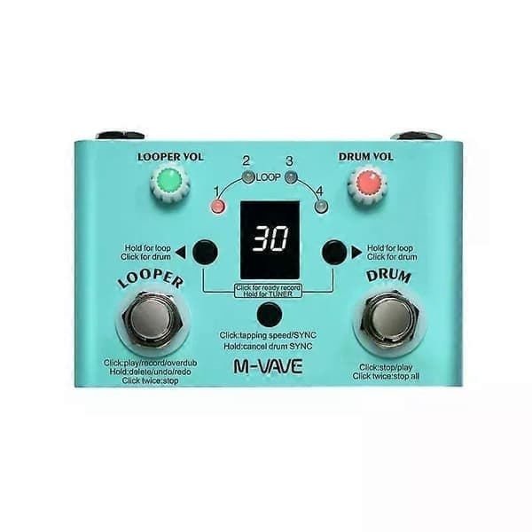 M-VAVE LOOPER Gitarr Effektpedal Inspelning Trummaskin Frasloop Monoblock Stämapparat Effektpedal Tillbehör till Elgitarr