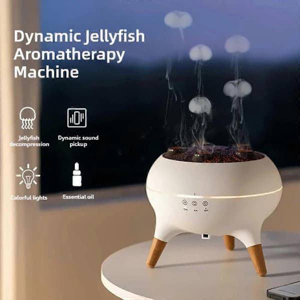 3-i-1 Dynamisk Manet Luftfukter og Aromaterapi Diffuser for Soverom US plug