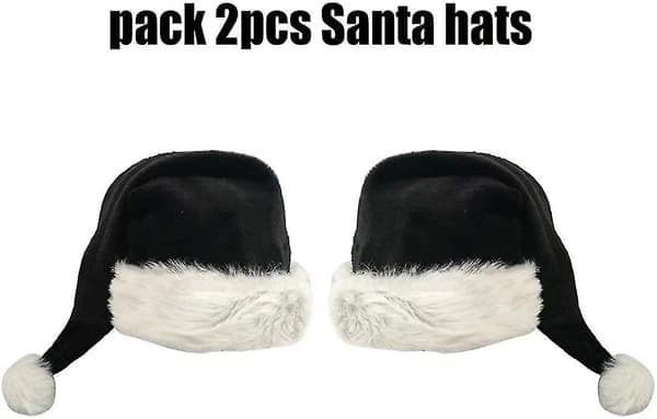 Tomteluva - Svart och Vit Julhatt 2-pack