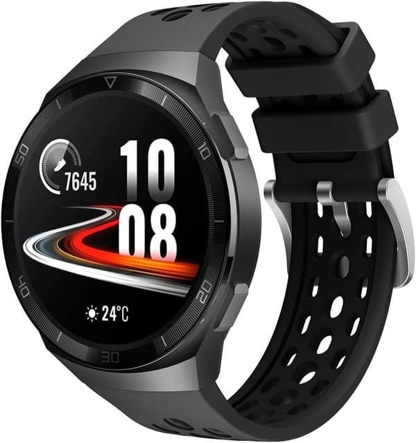 Rem til Huawei Watch GT2e, Sports Vandtæt Blød Silikone Erstatningsrem Armbånd Sort-sort
