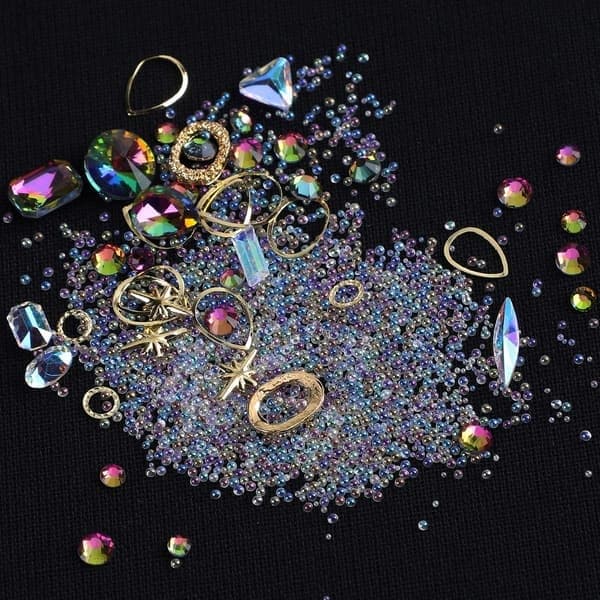 Æsker Blandede Krystaller Ædelsten Perler til DIY Neglekunst