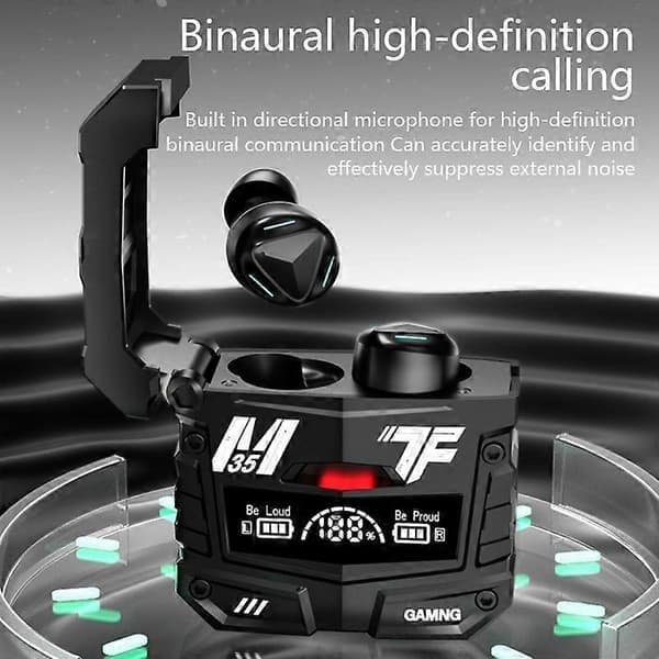 Typ B M35 Bluetooth-hörlurar Digital Display Trådlösa Gaming-hörlurar Surroundbas med laddning