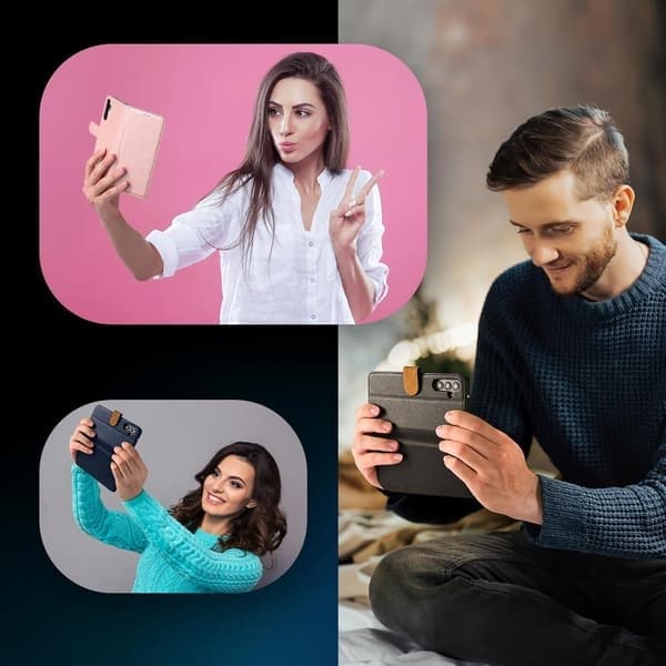 Samsung S24 Mobilskal - Läder Folio Flip Stötsäkert Skydd med Kortplatser Plånbok