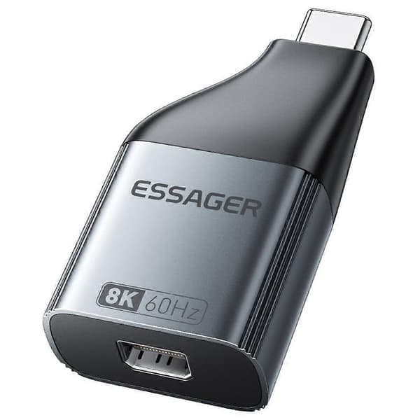 ESSAGER Mini DP til Type-C 8K HD Video Aluminiumlegeringsadapter til Skærm HDTV Projektor