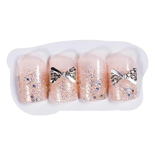 Rosette Hvid Diamant Bærende Negle Færdig Neglekunst Patch Negle Patch Falsk