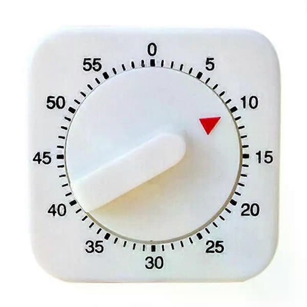 Visuell timer mekanisk nedtellingstimer Kjøkken Klasserom Baketimer For Undervisning Matlaging Arbeid 60 Minutter Kjøkkentimer E01 White