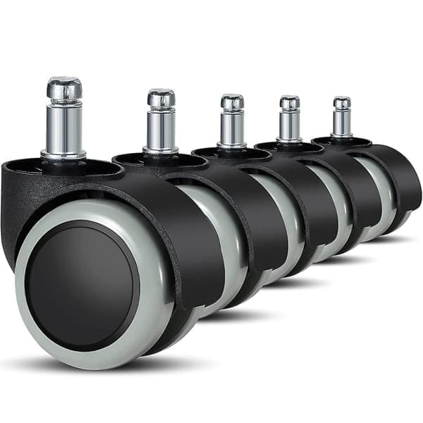 5-pack kontorsstolsrullar 11 mm / 22 mm ersättning hårt golv för spelstolar, snurrstolar, pr