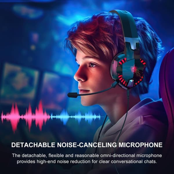 PS4 Gaming Headset for PS5, PC, Switch, G2000 Pro Bluetooth Trådløse Øreklokker for Telefon, Laptop, med Avtakbar Støyreduserende Mikrofon, Ste Red