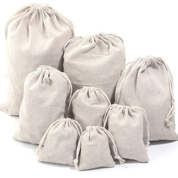 5-10 st bomullspåsar present dragskopåse presentförpackningspåsar presentlinnepåsar smyckesdisplay jul bröllopssäck säckvävspåse 20X30mm 5pcs