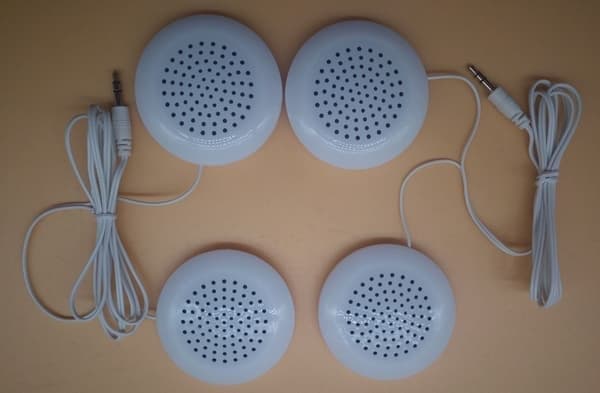 Mini dubbel telefonhögtalare, 3,5 mm stereo utomhushögtalare kompatibel med MP3, MP4, iOS, CD