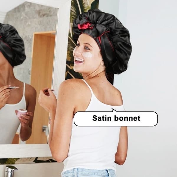 Satinhætte Silkeslen Satin Bonnet black