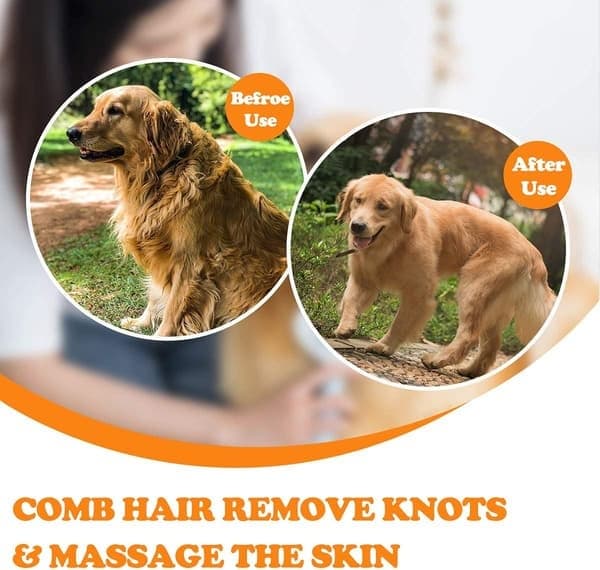 Dobbeltsidet børste til hunde/katte, massage- og fældekam, ideel til kort-, mellem- og langhårede kæledyr (brun og sort)