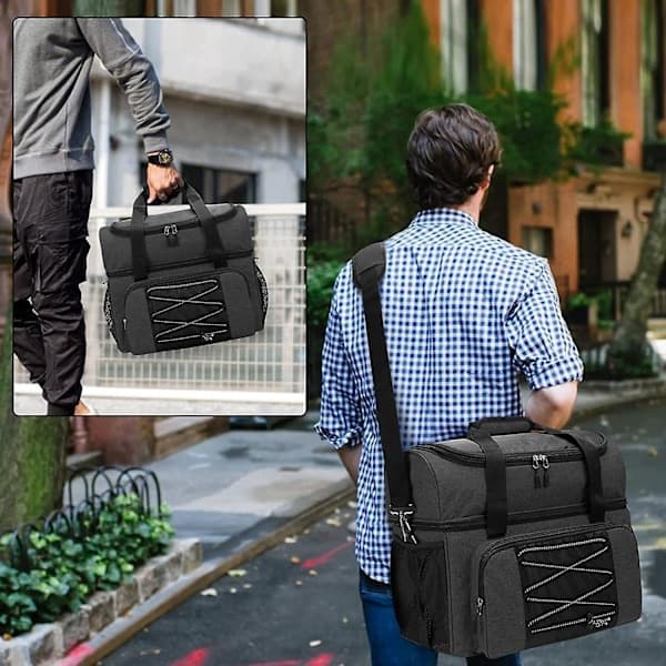 Bowlingbag for 2 kuler Bærbar bowlingbag med polstret kuleholder for doble kuler og par