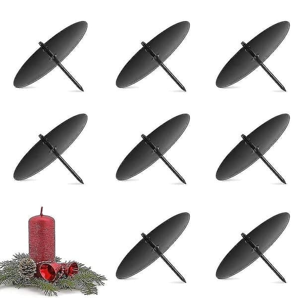 Krantlysestage, 8 cm lysestage, metal lysestage, julelysestage med 8 stk. blå