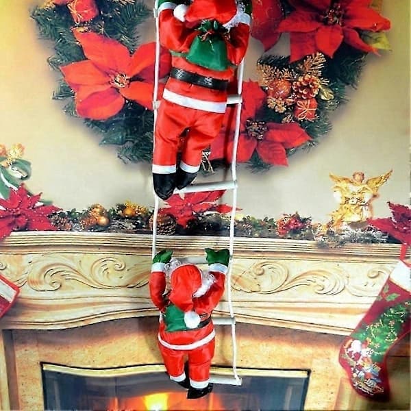Tomte fylld julklättring rep hängande prydnad julgransdekoration tomtedocka