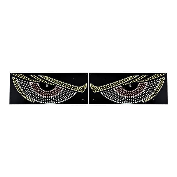 2 stk. Bil Devil Eyes Lys, 30x12cm Dynamisk Fleksibel Frontrute Digital LED Skilt Display, Fleksibel Auto Utvendig Dekorativ Lampe
