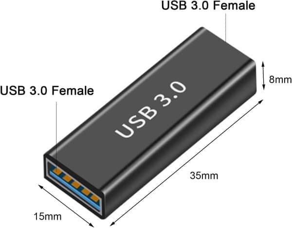 USB hun til hun adapter, 3-pak, USB 3.0 adapter forlænger DXGHC