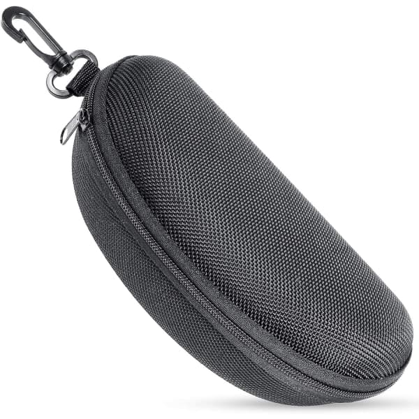 PC svart glidelås clamshell hardt solbrilleetui brilleveske