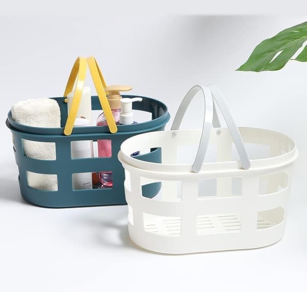 Bärbar duschkorg, förvaringskorg i plast, duschförvaringskorgar