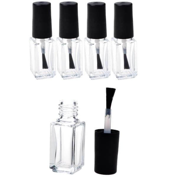 Tomme klare neglelakflasker med børste (5 ml 5-pak)