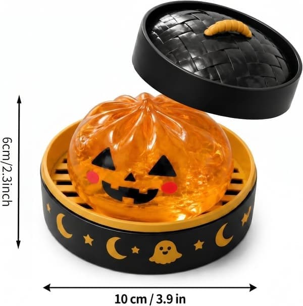 Halloween Spooky Ghost Dumpling, Dumplings Squish med Steamer Stressbolde Stressaflastning Fidget Sensorisk til helligdage og fødselsdagsgaver