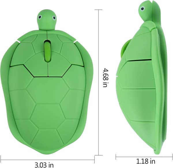 Trådløs mus, sød dyre-skildpaddeformet trådløs computermus optisk ergonomisk mus til computer bærbar notebook (grøn)