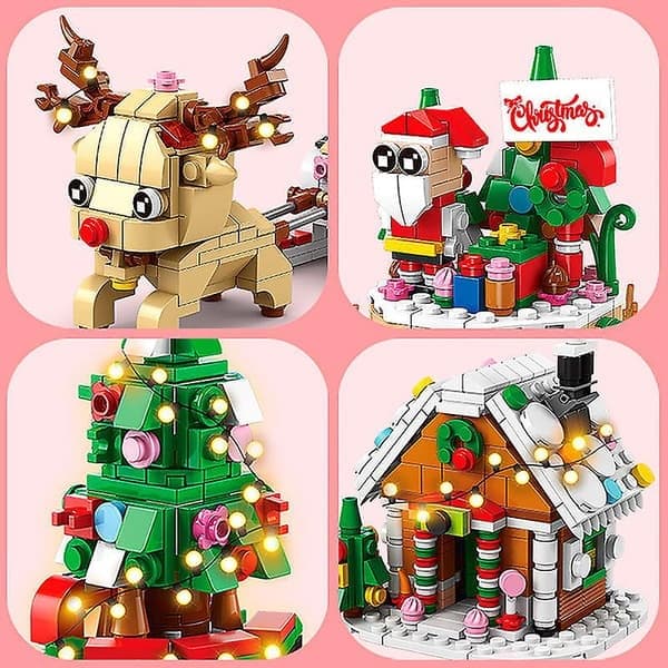 Jultomtens byggklossar julgransfest present barnpussel montera presenter 24 dagar julkalender