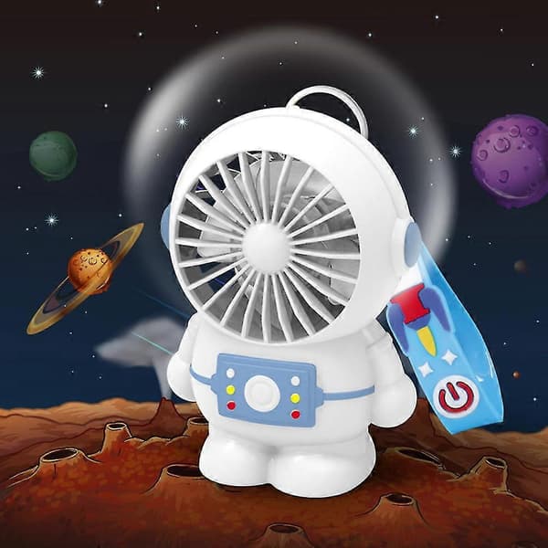 Blæser, håndholdt astronaut lille blæser bærbar USB genopladelig lydløs mini skrivebordsblæser