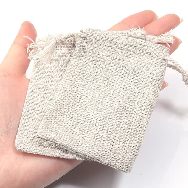 5-10 st bomullspåsar present dragskopåse presentförpackningspåsar presentlinnepåsar smyckesdisplay jul bröllopssäck säckvävspåse 17X23mm 5pcs