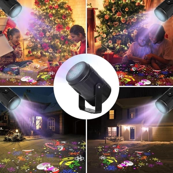 Juleprojektorlys utendørs/innendørs, LED-lys projektor vanntett juledekorasjon, julefestivalprojektor