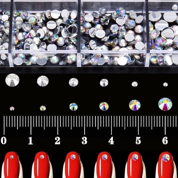 Flat Back AB Krystall Nail Art Rhinestones med Pinsett og Rhinestone Picker Dotting Pen