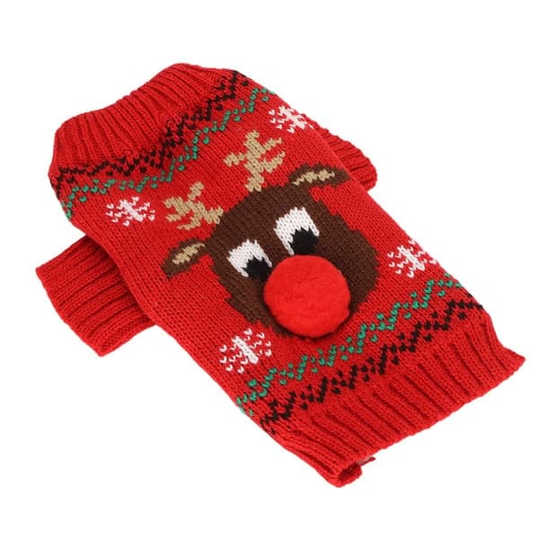 XL Rød Hund Julegenser for Små og Mellomstore Hunder
