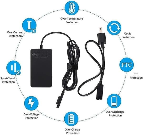 Til Surface Book Oplader, 15v 4a 65w Surface Pro Oplader Strøm, Kompatibel med Microsoft Surface Book Surface Laptop Surface Pro 7 6 5