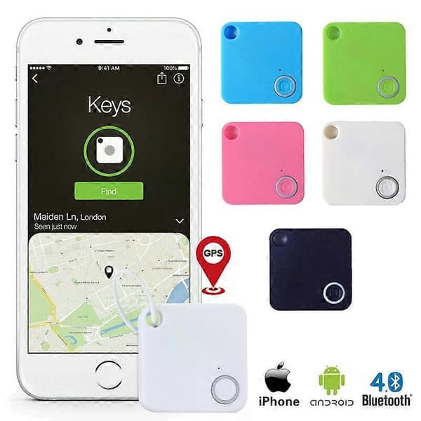 Bluetooth-kompatibel Tile Mate Tracker Nøglefinder Lokalisator Anti-tab Sporing GPS-enhed Bil GPS Tracker Hundehalsbånd Tracker Isearching Blue
